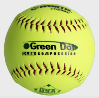 Worth Pro Tac Green Dot Slowpitch Softball USA 11&quot; 52/300